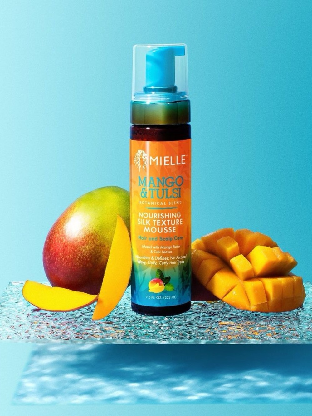 Mielle Mango & Tulsi Nourishing Silk Texture Mousse hair curly curls wavy